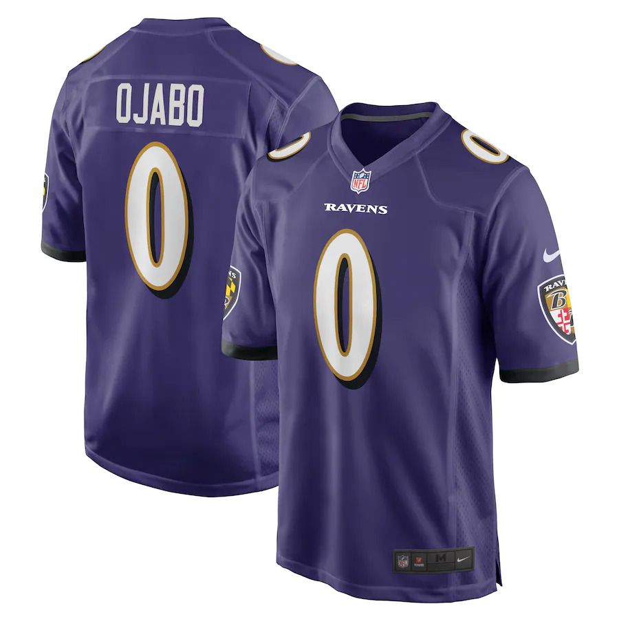 Cheap Men Baltimore Ravens 0 David Ojabo Nike Purple 2022 NFL Draft Pick Player Game Jersey